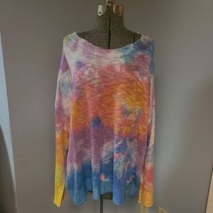 CHICSOUL FUN TIE DYE LIGHTWEIGHT SWEATER SZ 2X